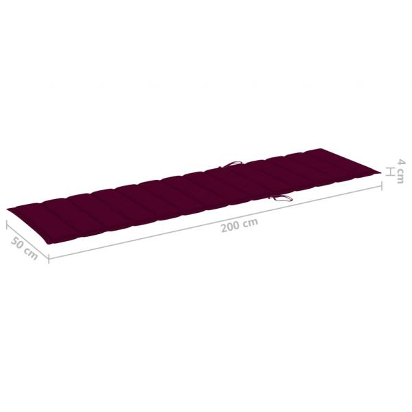 Sonnenliegen-Auflage Weinrot 200x50x3 cm Oxford-Gewebe