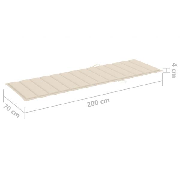 Sonnenliegen-Auflage Creme 200x70x3 cm Oxford-Gewebe