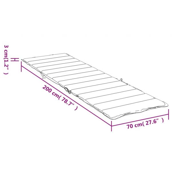 Sonnenliegen-Auflage Creme 200x70x3 cm Oxford-Gewebe