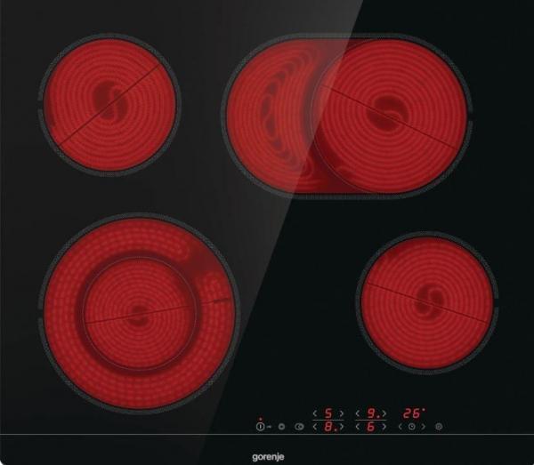 Gorenje ECT643BSC HiLight-Kochfeld, Glaskeramik, 60cm breit, flächenbündig, StayWarm Timer, schwarz