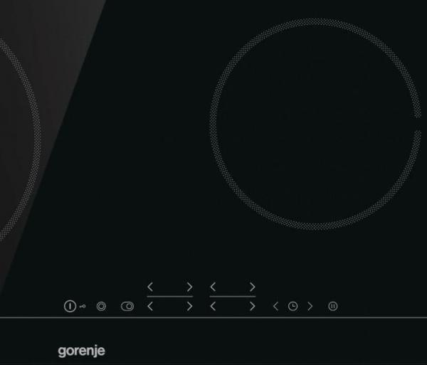 Gorenje ECT643BSC HiLight-Kochfeld, Glaskeramik, 60cm breit, flächenbündig, StayWarm Timer, schwarz