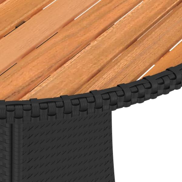 Garten-Esstisch Schwarz Ø 70 cm Poly Rattan Massivholz Akazie