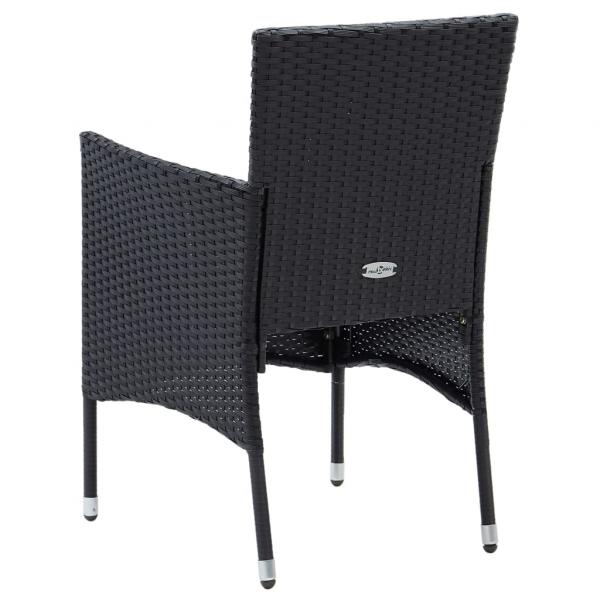 Garten-Essstühle 4 Stk. Poly Rattan Schwarz