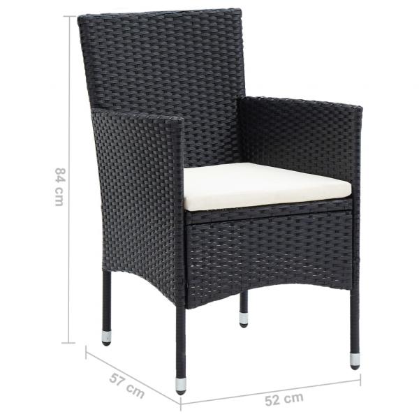 Garten-Essstühle 4 Stk. Poly Rattan Schwarz