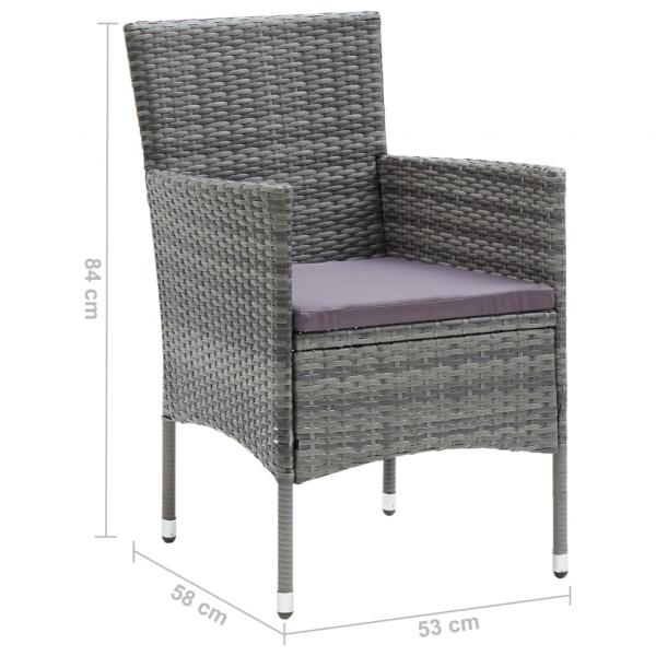 Garten-Essstühle 4 Stk. Poly Rattan Grau