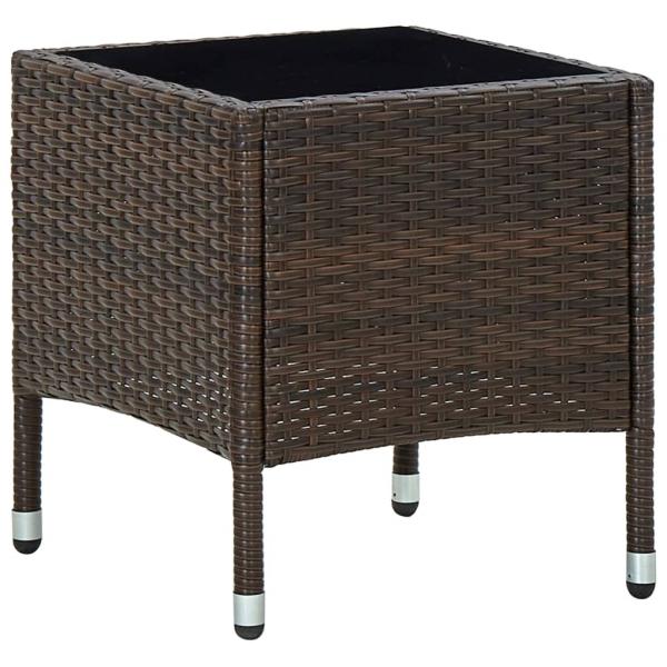 ARDEBO.de - Gartentisch Braun 40x40x45 cm Poly Rattan