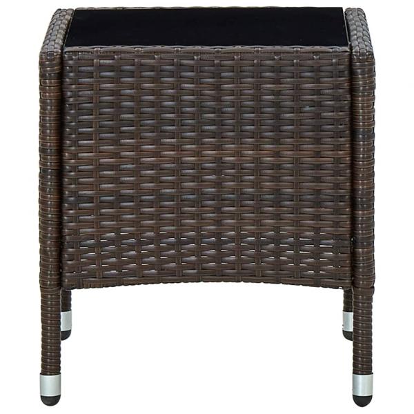 Gartentisch Braun 40x40x45 cm Poly Rattan