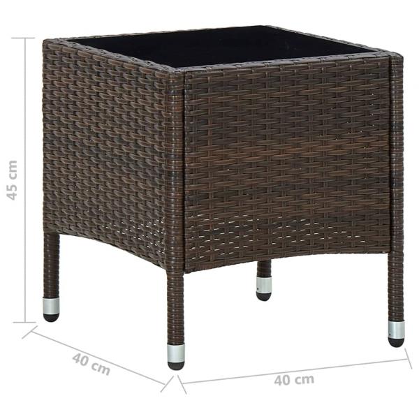 Gartentisch Braun 40x40x45 cm Poly Rattan