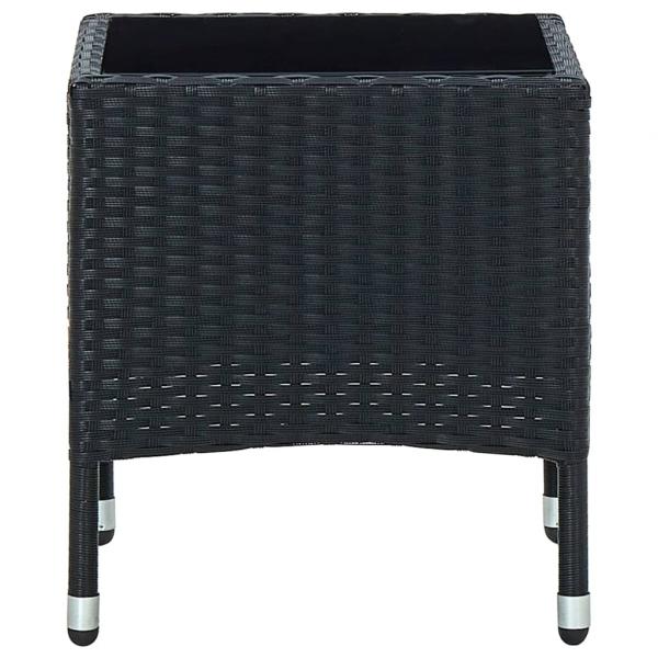 Gartentisch Schwarz 40x40x45 cm Poly Rattan