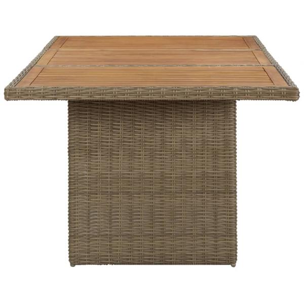 7-tlg. Garten-Essgruppe Poly Rattan Braun