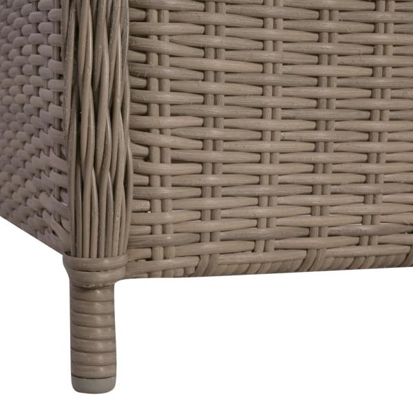 7-tlg. Garten-Essgruppe Poly Rattan Braun