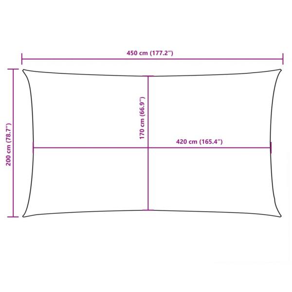 Sonnensegel Oxford-Gewebe Rechteckig 2x4,5 m Anthrazit