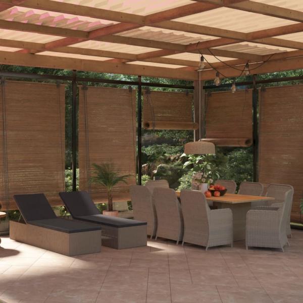 ARDEBO.de - 11-tlg. Garten-Essgruppe Poly Rattan Braun