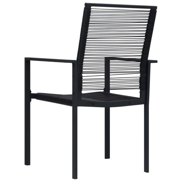 Gartenstühle 2 Stk. PVC Rattan Schwarz