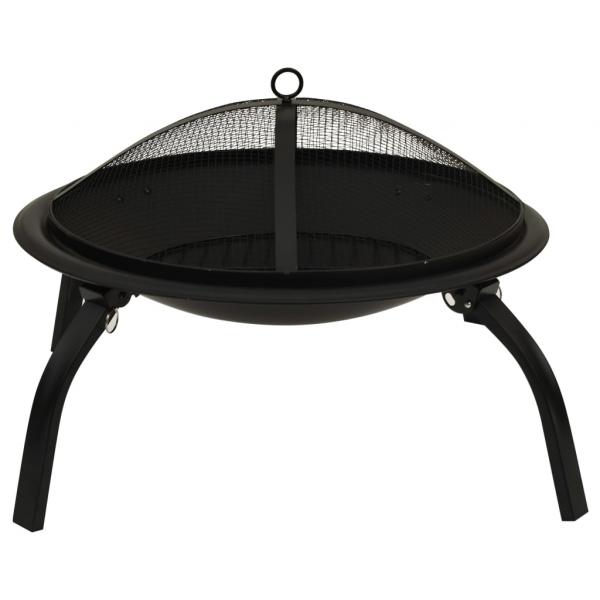 2-in-1 Feuerstelle und Grill mit Schürhaken 56x56x49 cm Stahl