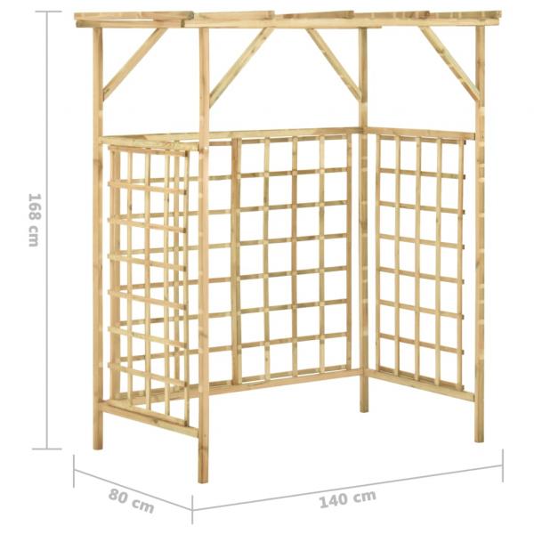 Pergola für 2 Mülltonnen Kiefernholz Imprägniert 