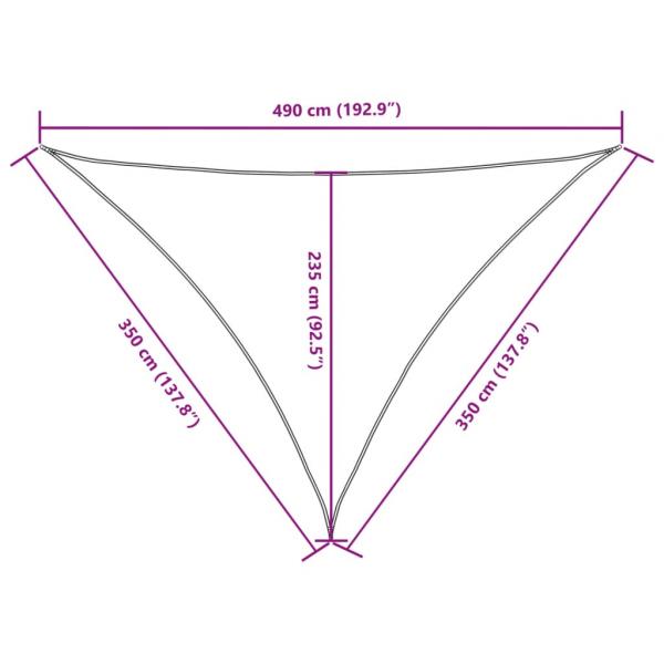 Sonnensegel Oxford-Gewebe Dreieckig 3,5x3,5x4,9 m Creme