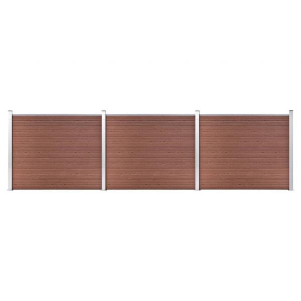 ARDEBO.de - Zaunelement Set WPC 526x146 cm Braun  