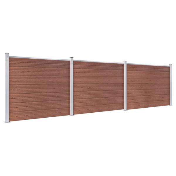 Zaunelement Set WPC 526x146 cm Braun  