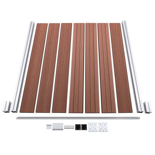 Zaunelement Set WPC 699x146 cm Braun  