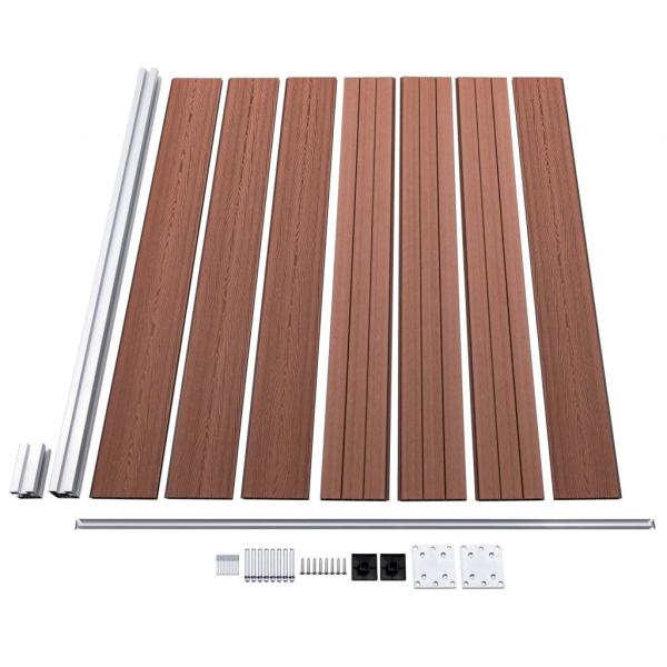 Zaunelement Set WPC 699x146 cm Braun  