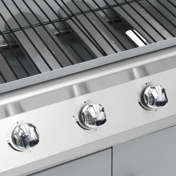 Gasgrill 4+1 Flammen Silbern Edelstahl 