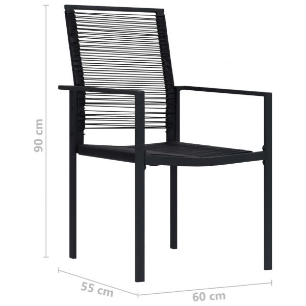 Gartenstühle 4 Stk. PVC Rattan Schwarz