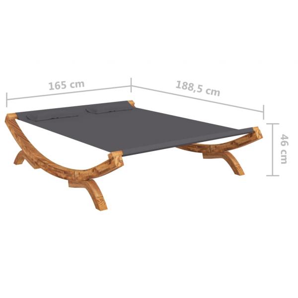 Sonnenliege 165x188,5x46 cm Bugholz Massiv Anthrazit