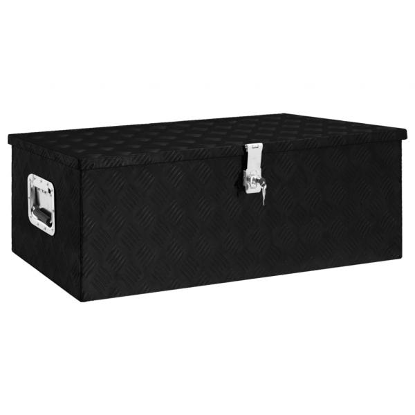 ARDEBO.de - Aufbewahrungsbox Schwarz 90x47x33,5 cm Aluminium