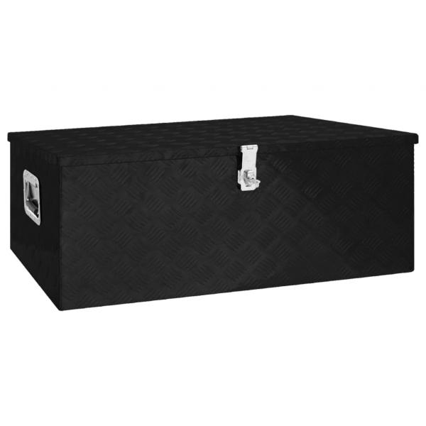 ARDEBO.de - Aufbewahrungsbox Schwarz 100x55x37 cm Aluminium