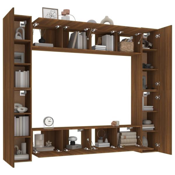 8-tlg. TV-Schrank-Set Braun Eichen-Optik Holzwerkstoff