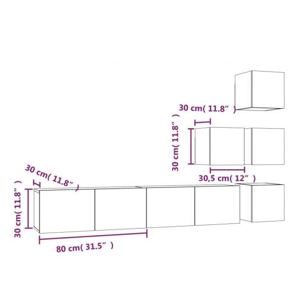 TV-Wandschrank Räuchereiche Holzwerkstoff