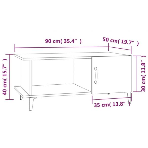 Couchtisch Hochglanz-Weiß 90x50x40 cm Holzwerkstoff