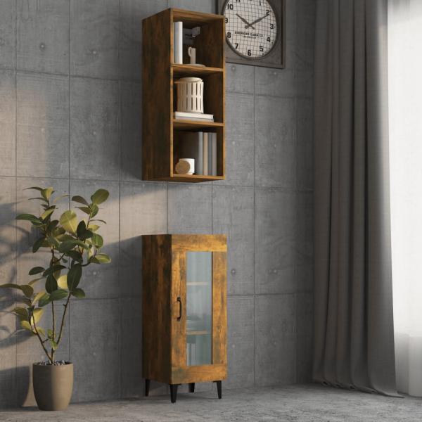 ARDEBO.de - Wandschrank Räuchereiche 34,5x32,5x90 cm Holzwerkstoff