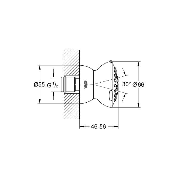 GROHE Relexa 65 Seitenbrause 2 Strahlarten, chrom (27067000)