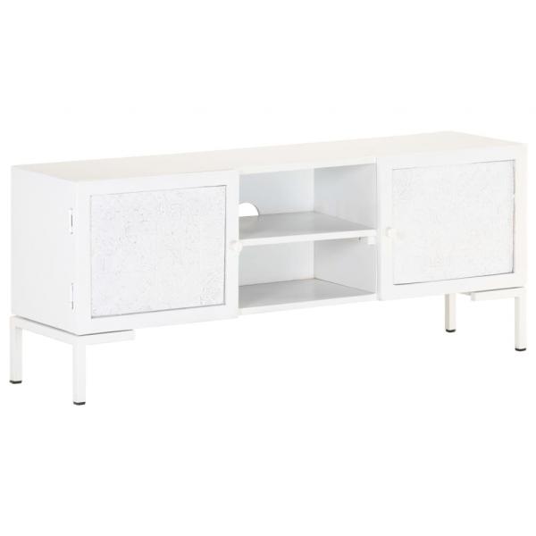 TV-Schrank Weiß 115x30x46 cm Massivholz Mango