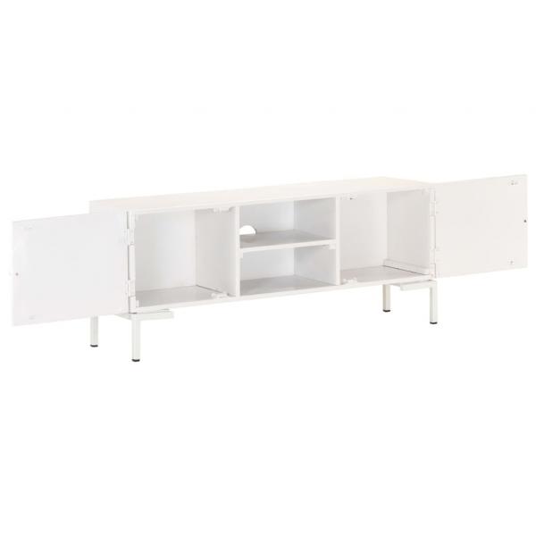 TV-Schrank Weiß 115x30x46 cm Massivholz Mango