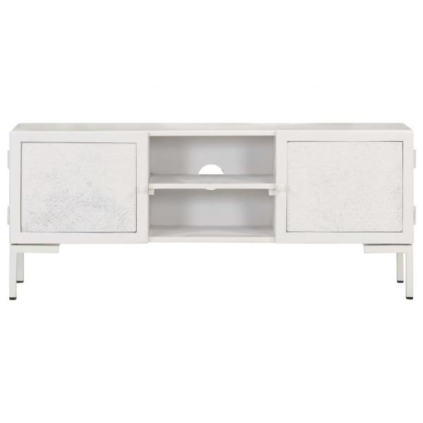 TV-Schrank Weiß 115x30x46 cm Massivholz Mango