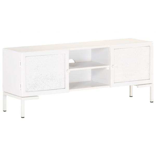 TV-Schrank Weiß 115x30x46 cm Massivholz Mango