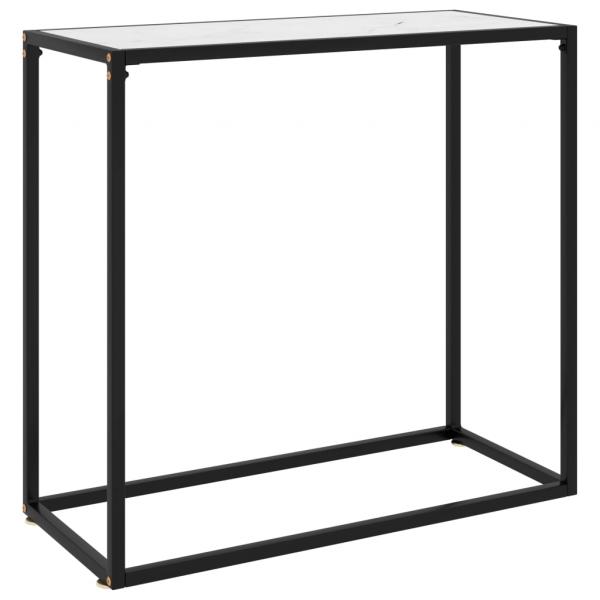 ARDEBO.de - Konsolentisch Weiß 80x35x75 cm Hartglas