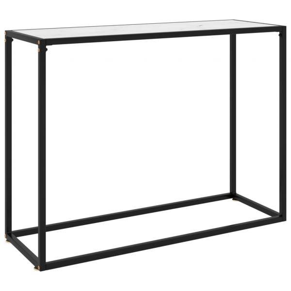 ARDEBO.de - Konsolentisch Weiß 100x35x75 cm Hartglas