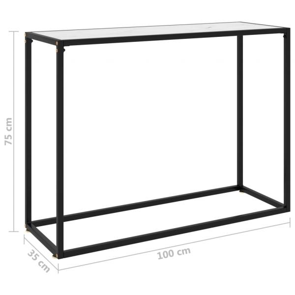 Konsolentisch Weiß 100x35x75 cm Hartglas