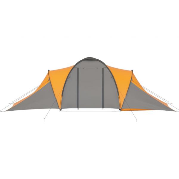 Campingzelt 6 Personen Grau und Orange