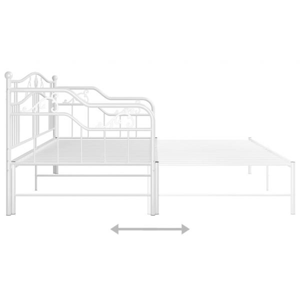 Ausziehsofa Bettgestell Weiß Metall 90x200 cm