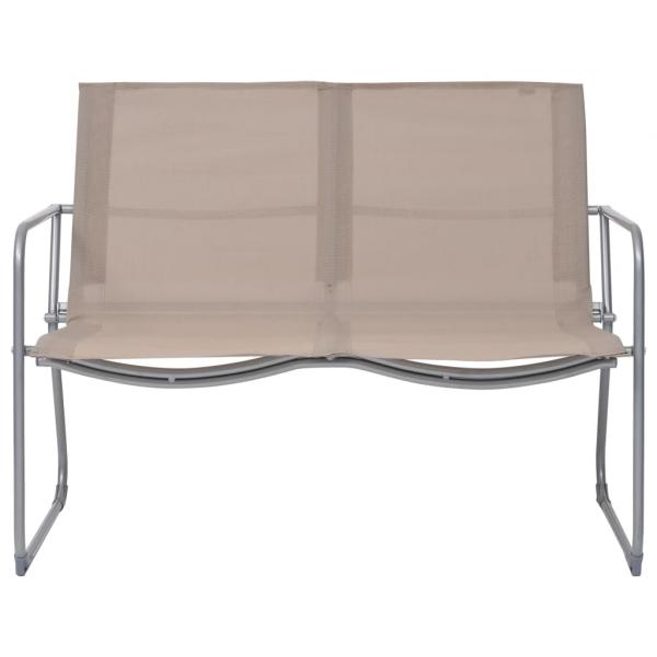 4-tlg. Garten-Lounge-Set Stoff und Stahl Taupe