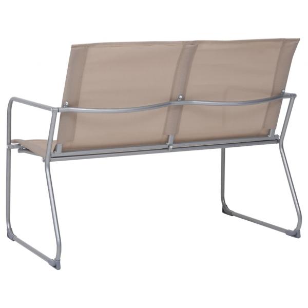 4-tlg. Garten-Lounge-Set Stoff und Stahl Taupe