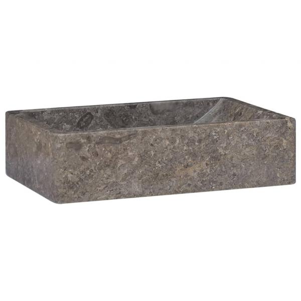 ARDEBO.de - Waschbecken 45x30x12 cm Marmor Hochglanz-Grau 