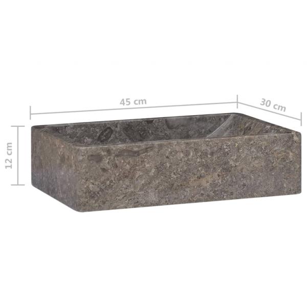 Waschbecken 45x30x12 cm Marmor Hochglanz-Grau 