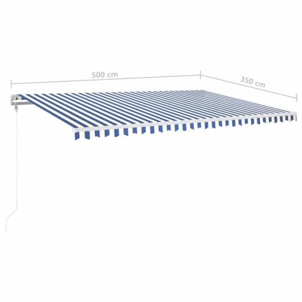 Automatische Markise mit LED & Windsensor 500x350 Blau und Weiß