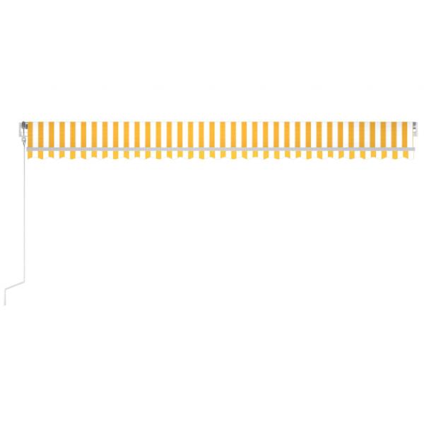 Automatische Markise mit LED & Windsensor 600x350 cm Gelb/Weiß
